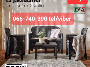 VRTNA GARNITURA RATAN PALERMO SET STOL I 2 STOLICE