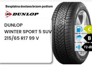215/65 R 17 99V DUNLOP WINTER SPORT 5 SUV