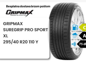 295/40 R 20 110Y XL GRIPMAX SUREGRIP PRO SPORT