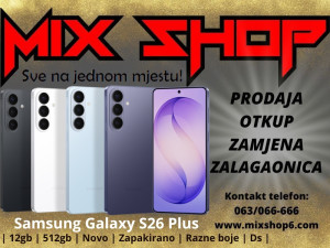 Samsung Galaxy S26 PLUS 5G 12/512GB *Garancija*Zamjena* 12GB ds