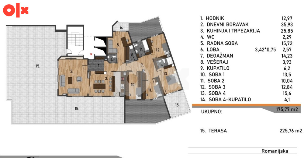 Stanovi 77 m2 - 175 m2 Romanijska Paprikovac 6