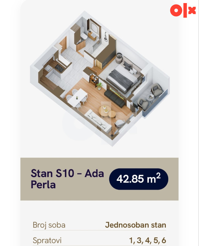 Stanovi 42 m2 - 67 m2 ADA PERLA Banja Luka 15