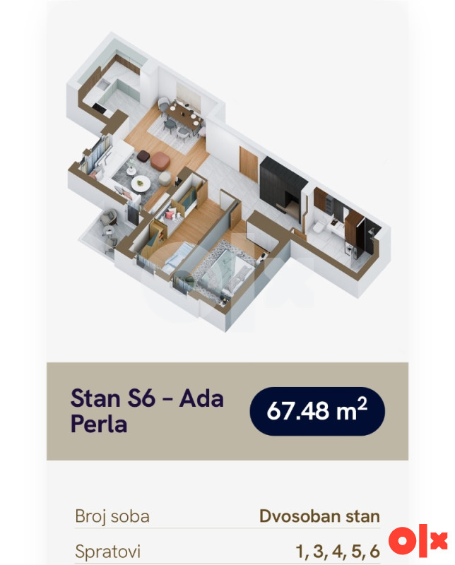Stanovi 42 m2 - 67 m2 ADA PERLA Banja Luka 11