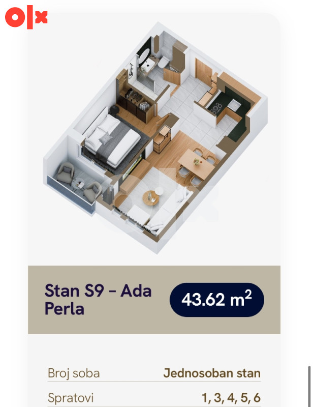 Stanovi 42 m2 - 67 m2 ADA PERLA Banja Luka 14
