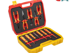 HOEGERT 12-dijelni Set Elektricarskog Alata VDE 1000V HT1E100