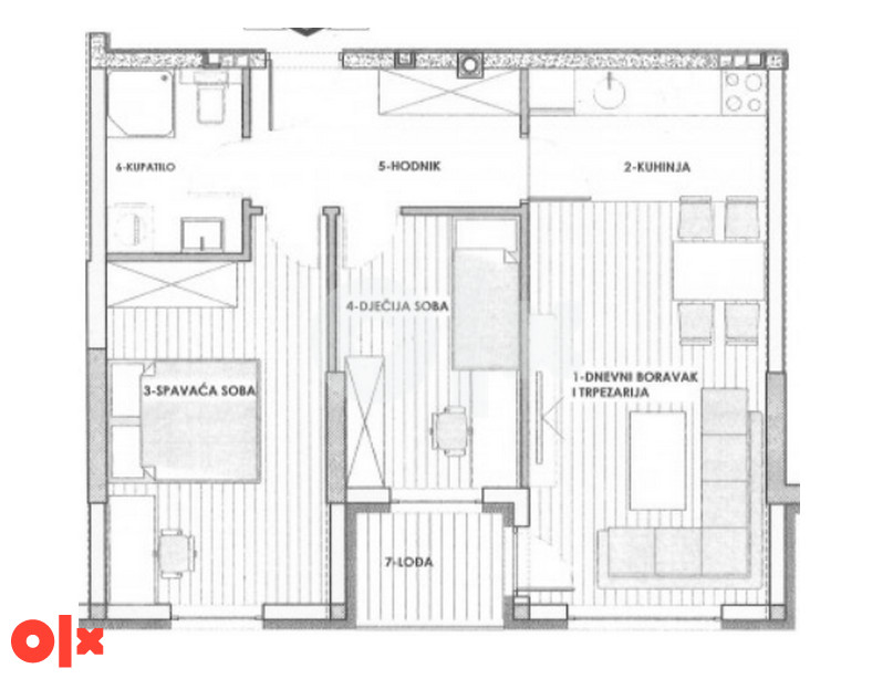 Trosoban stan Lazarevo Banja Luka 55m2 2