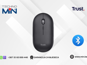 Trust Puck Silent Wireless miš, 1600 DPI, Crni (24059)