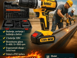 AKU BUŠILICA SA ČEKIĆEM 28V  DEWALT STYLE
SNAŽNA, PRAKTIČNA I