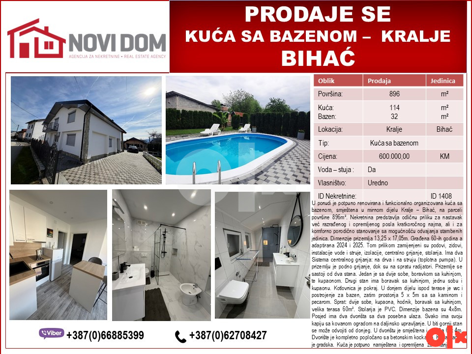 PRODAJE SE - Kuća sa bazenom - Kralje - BIHAĆ