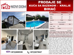 PRODAJE SE - Kuća sa bazenom - Kralje - BIHAĆ