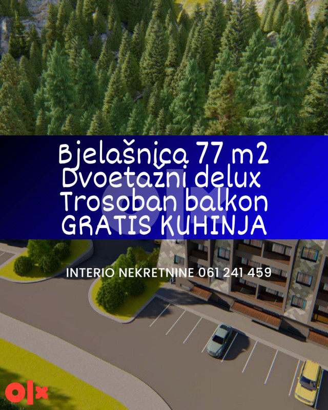 Bjelašnica 77 m2 trosoban dvoetažni + balkon, gratis kuhinja photo 1