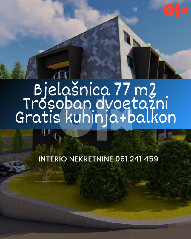Bjelašnica 77 m2, trosoban dvoetažni + balkon, gratis kuhinja