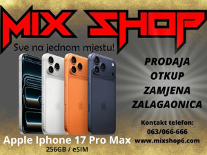 Apple Iphone 17 PRO MAX 256GB *Garancija*Zamjena*Sve boje* eSim