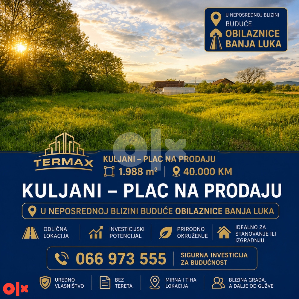 KULJANI - zemljište uz buduću Obilaznicu Banja Luka
