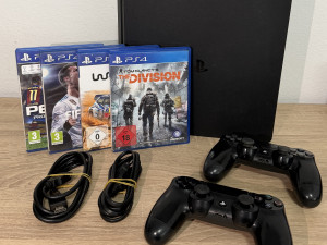 Sony Playstation 4 Slim 500GB PS4 konzola + 2 kontrolera i 4 IGRE