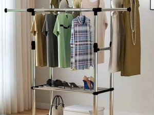 Stalak za odjeću i obuću dupli konjić