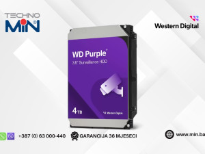 WD Purple 4TB Surveillance HDD 3.5" SATA III CMR 5400RPM WD44PURZ