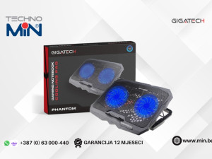 Gigatech PHANTOM Hladnjak za laptop do 17.3", 2x140mm, Blue LED