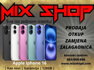 APPLE IPHONE 16 128GB *TOP* *Garancija*Zamjena*Razne boje*