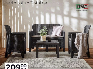 PROGARDEN bastenski set Palermo antracit sa jastucima
