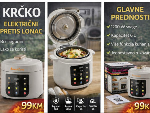 Krcko ELEKTRIČNI PRETIS LONAC 6L MULTICOOKER KUHALO RIŽU GULAŠ