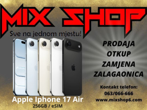 APPLE IPHONE 17 AIR 256GB *Garancija*Zamjena*Sve boje 256 GB eSim