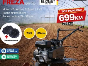 Scheppach motorna freza kopačica kultivator MTP750 7ks