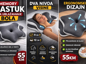 MEMORY JASTUK ORTOPEDSKI JASTUK ZA VRAT PROTIV BOLA VRATNE KIČME