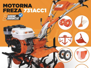 RURIS motorna kopačica kultivator freza 731 ACC1 SA PRIKLJUCCIMA