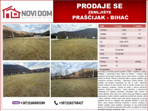 PRODAJE SE - Zemljište - PRAŠČIJAK - BIHAĆ
