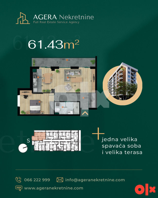 Komforan dvosoban stan 61m2 Budžak Banja Luka - Uskoro useljiv