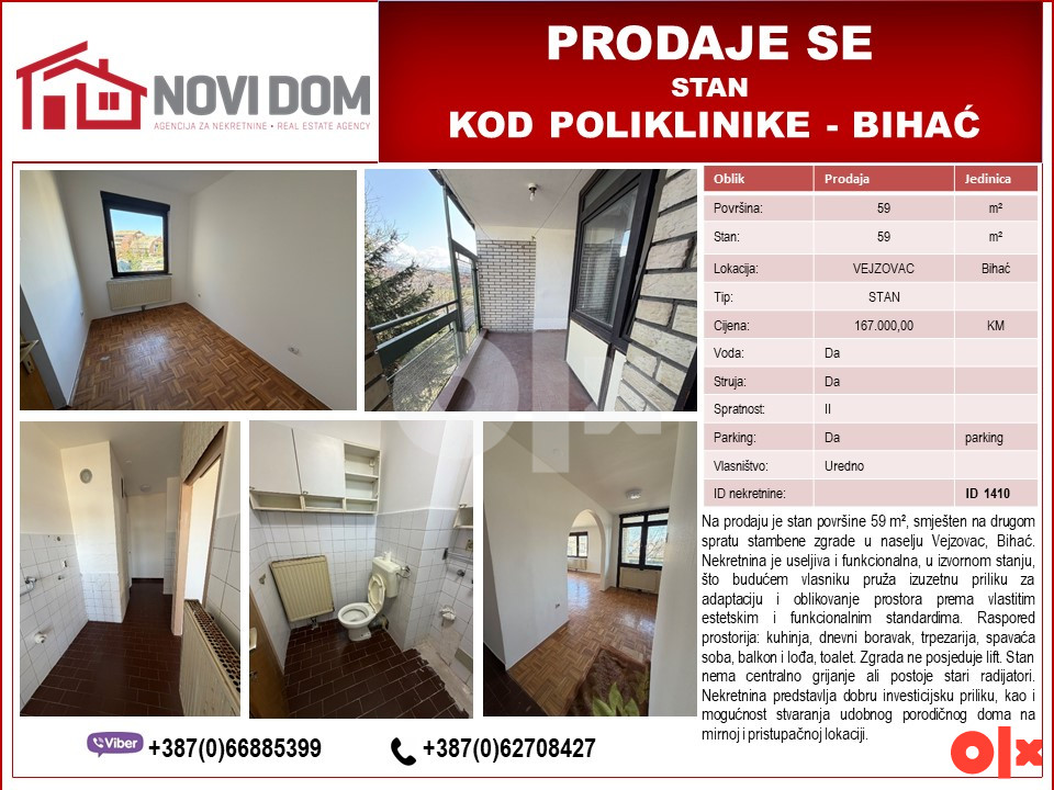 PRODAJE SE - Stan - Kod Poliklinike - BIHAĆ