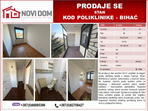 PRODAJE SE - Stan - Kod Poliklinike - BIHAĆ