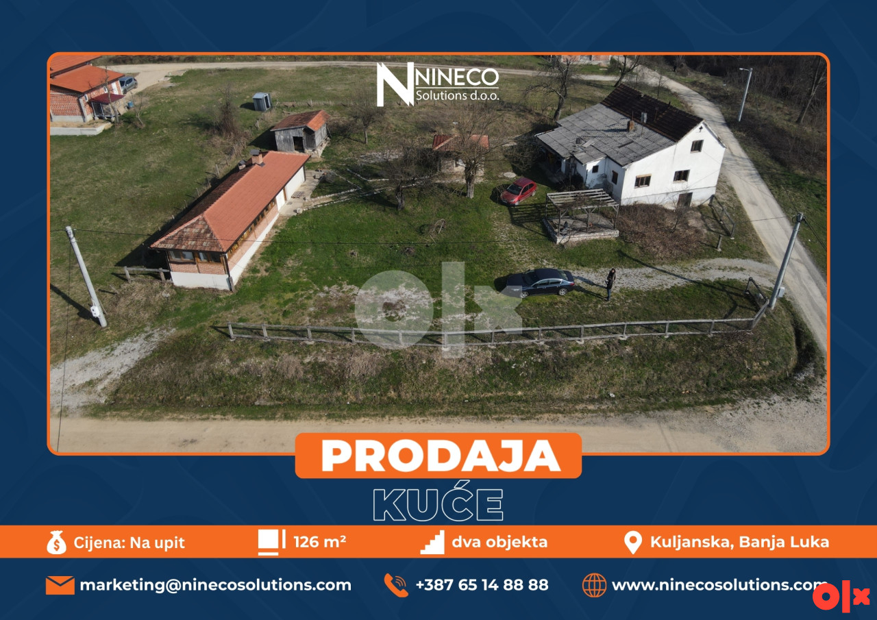 KUĆA I POMOĆNI OBJEKAT - KULJANI - BANJA LUKA - 126 m2