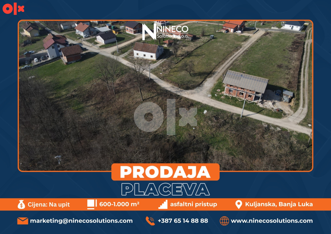 PLACEVI - KULJANI - BANJA LUKA - OD 600 DO 1.00 m2
