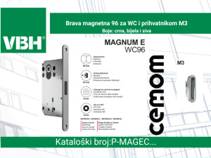 Brava magnetna 96 za WC + prihvatnik M3 Boje:crna,bijela i siva