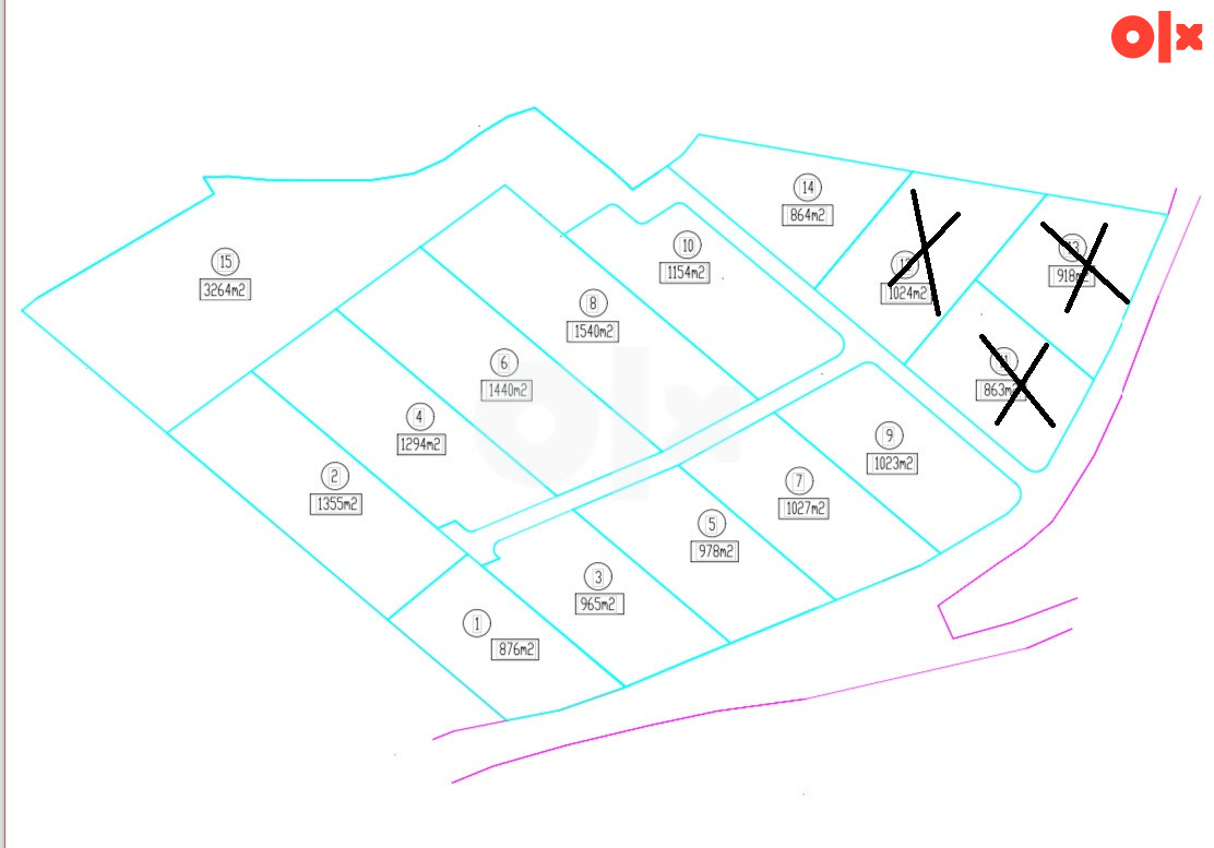 Placevi: 864m2 - 1540m2 -Gornja Česma/Krčmarice 2