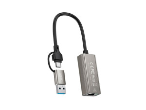 XO HUB018 USB to Type-C 2in1 RJ45 Network cable converter 100M