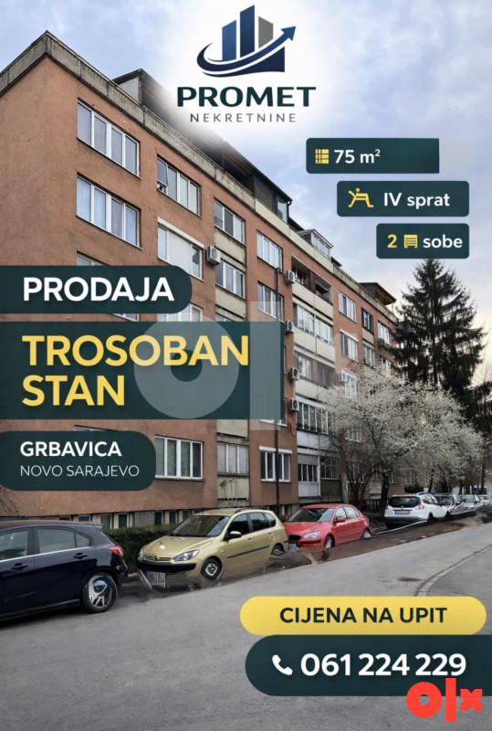 Promet Nekrenine/ PRODAJA - TROSOBAN STAN - GRBAVICA/ 75m2