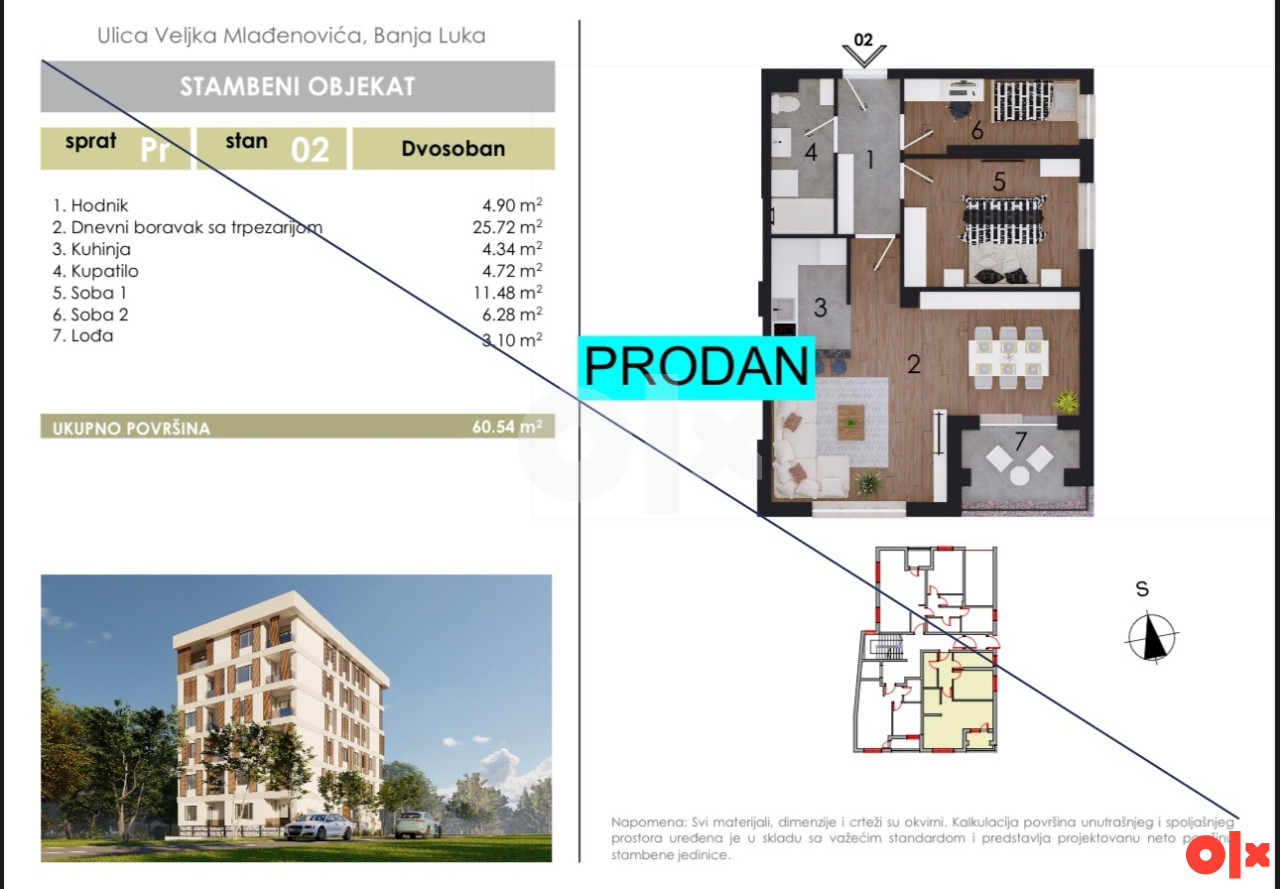 Stan Banja Luka 60.54m2