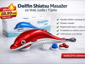Delfin Shiatsu masažer za vrat, leđa i tijelo  AKCIJA