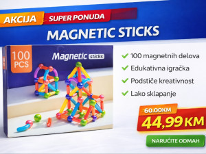 Magnetni STAPICI za djecu  Magnetic Sticks 100 dijelova