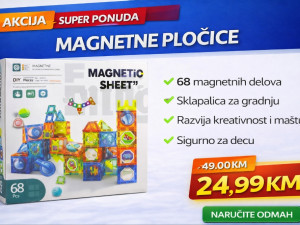 Magnetne pločice 68 kom  edukativne magnetne kockice za djecu