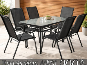 AMS baštenska garnitura sto 120x90x70cm i 6 stolica AM-003