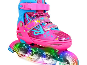 Roleri za djecu dječije role ROZE 39-42 SVIJETLE TOČKOVI