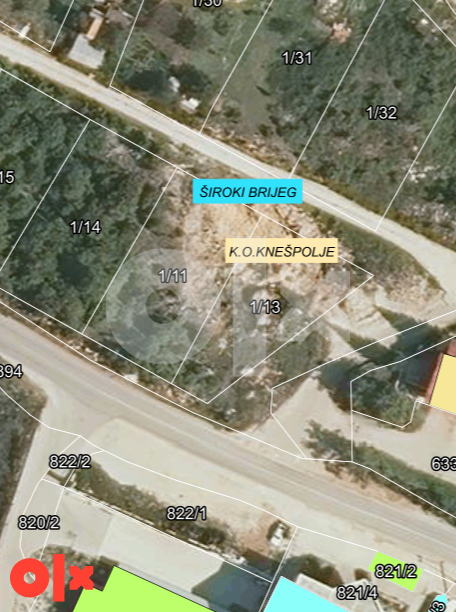 Zemljište Široki Brijeg 760m2