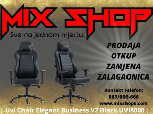 XXL Gaming Stolica UVI Chair Elegant Black V2 185kg/210cm uredska
