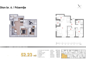 TROSOBAN STAN 52,23m2 - Naselje Mjesec Banja Luka photo 5