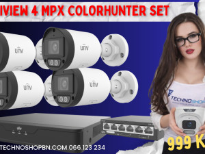 UNV set video nadzora 4 MPX ColorHunter slika u boji uvijek