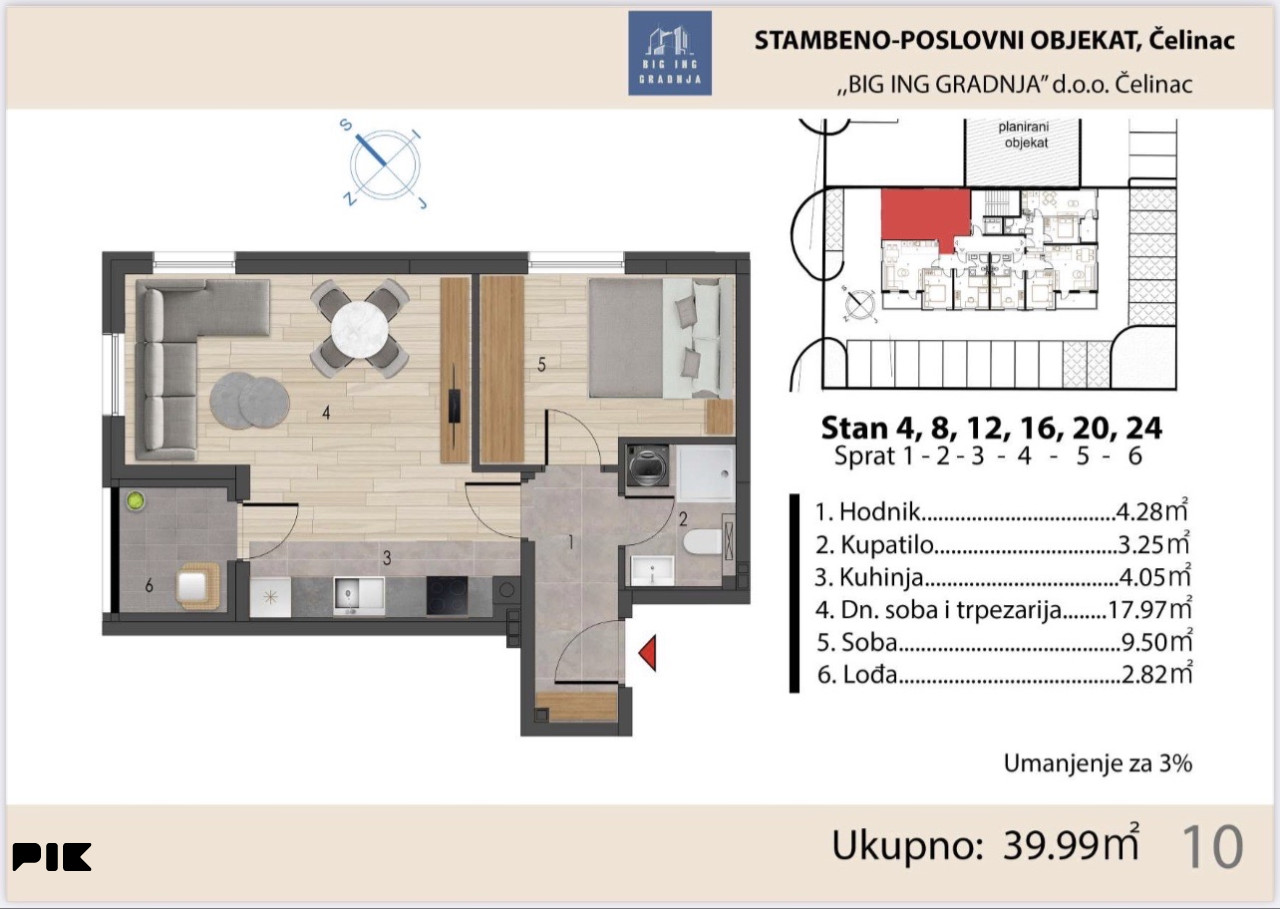 Stan Čelinac, odmah USELJIV